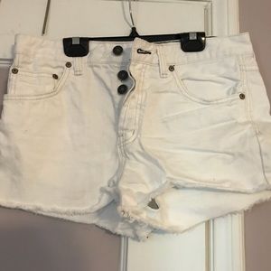 Free People Rugged Denim Runaway Cut Off Shorts